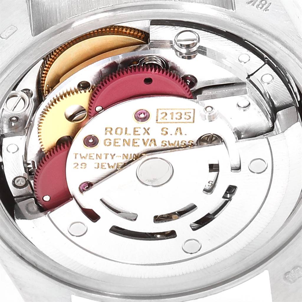 The image shows the internal movement mechanism of a Rolex President 69179 Women's White Gold Silver Dial 69179 Women's White Gold Silver Dial model watch.