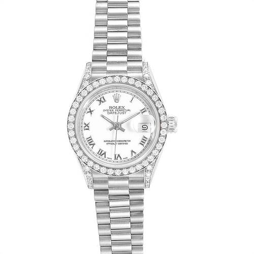 Photo of Rolex President Datejust 18K White Gold Diamond Ladies Watch 69159