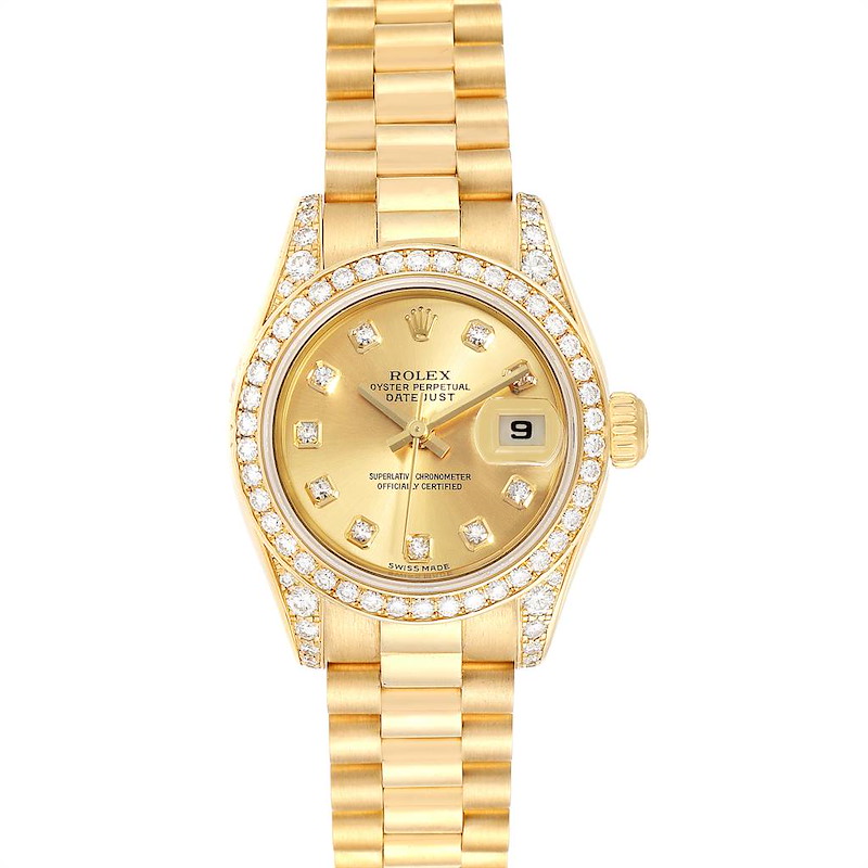 Rolex President 26 Yellow Gold Diamond Ladies Watch 179158 Box Papers SwissWatchExpo