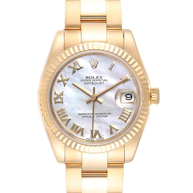Rolex President Midsize Yellow Mother of Pearl Gold Ladies Watch 178278 SwissWatchExpo