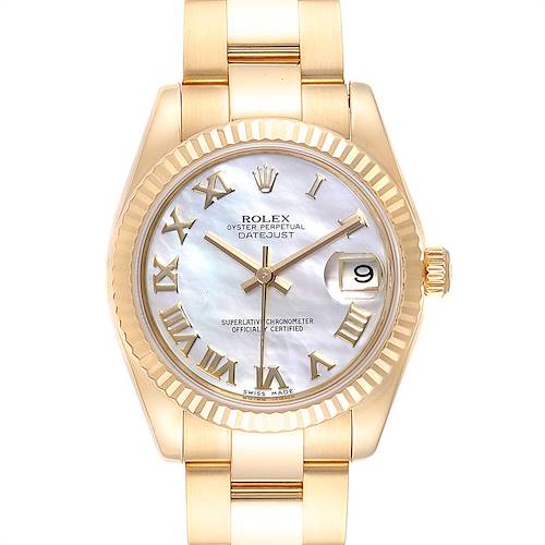 Photo of Rolex President Midsize Yellow Mother of Pearl Gold Ladies Watch 178278