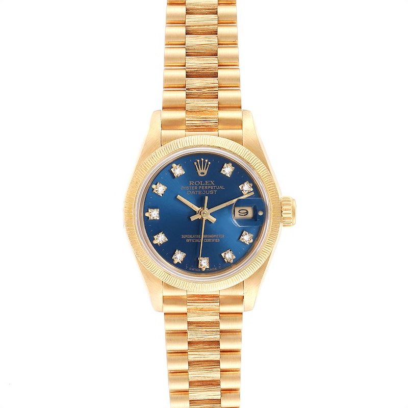 Rolex President Datejust 26 Yellow Gold Diamond Ladies Watch 69278 SwissWatchExpo