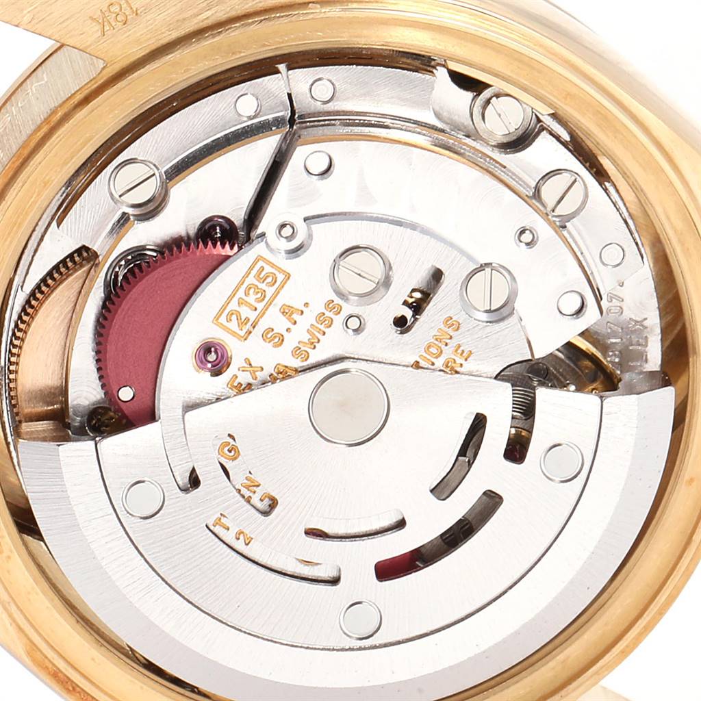 This image shows the internal mechanical movement of the Rolex President 69178 Women
s Yellow Gold White Dial 69178 Women
s Yellow Gold White Dial model watch, viewed from the back.