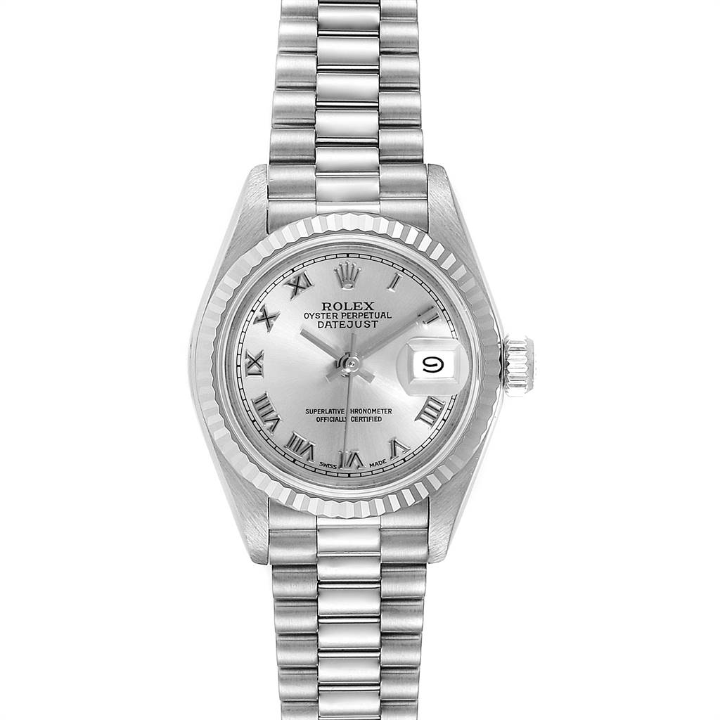 Rolex President Datejust White Gold Rhodium Dial Ladies Watch 69179 ...