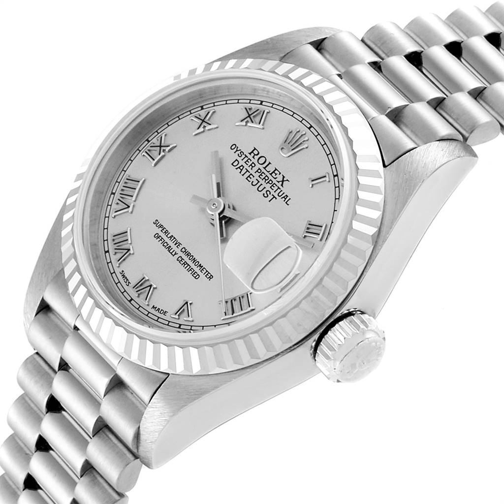Rolex President Datejust White Gold Rhodium Dial Ladies Watch 69179 ...