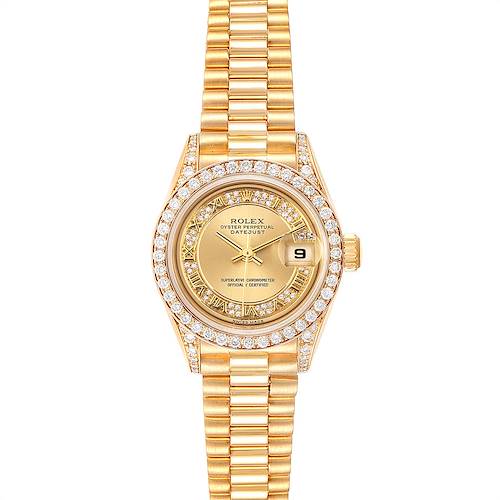 Photo of Rolex President Yellow Gold Myriad Diamond Dial Ladies Watch 79158