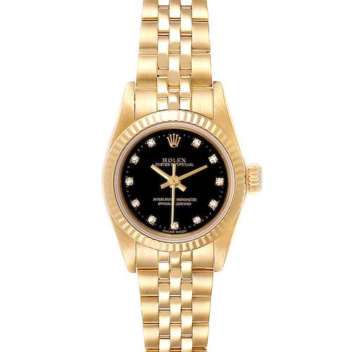 Photo of Rolex President No-Date Yellow Gold Diamond Ladies Watch 67198 Box Papers