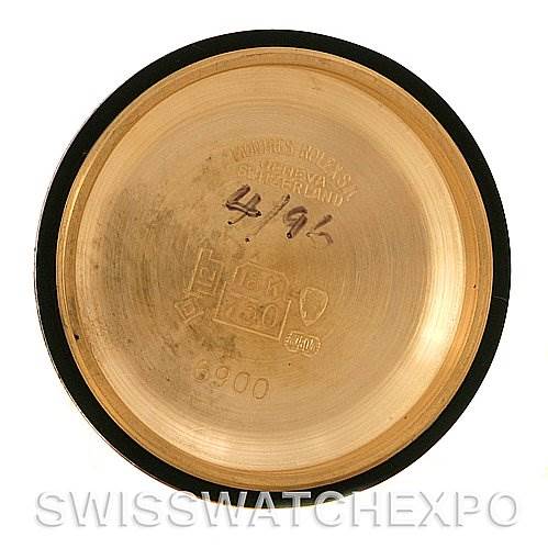 This is an interior view of the case back for a Rolex President 6917 Women's Yellow Gold Black Dial 6917 Women's Yellow Gold Black Dial model watch.