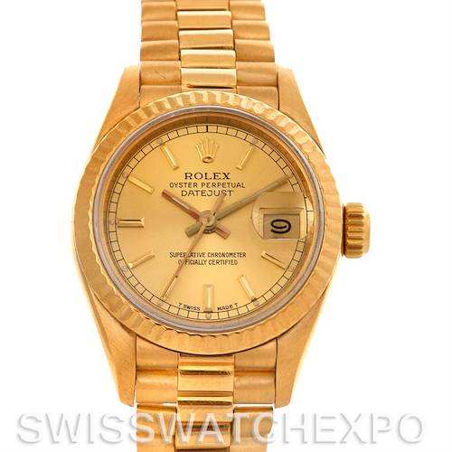 Photo of Rolex President Ladies 18k Yellow Gold Watch 69178