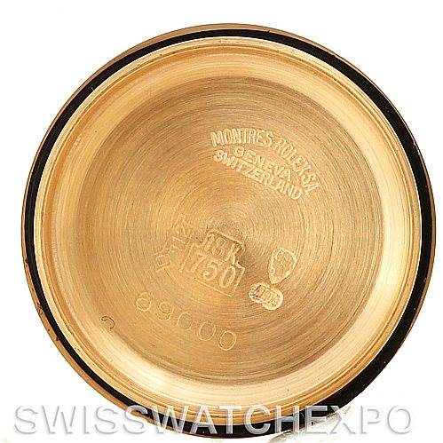 The image shows the inner case back of a Rolex President 69168 Women's Yellow Gold Champagne Dial 69168 Women's Yellow Gold Champagne Dial model watch.