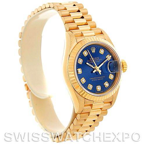 Rolex President Ladies 18k Yellow Gold Diamond Watch 69178 SwissWatchExpo