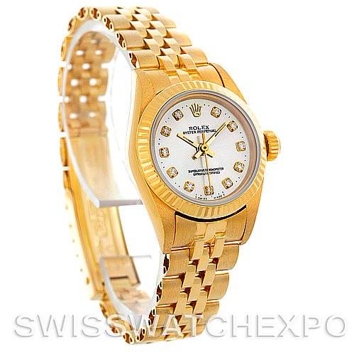 Rolex President Non-Date 18K Gold Diamond Dial Watch 67198 SwissWatchExpo