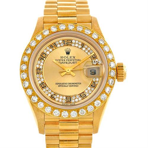 Photo of Rolex President Ladies 18k Yellow Gold Diamond Watch 69178