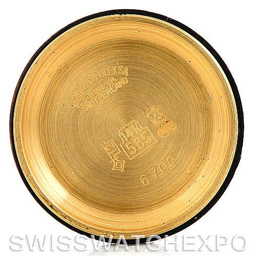 The image shows the inner case back of a Rolex President 6719 Women's Yellow Gold Champagne Dial 6719 Women's Yellow Gold Champagne Dial model watch.
