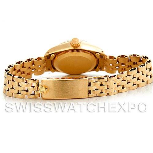 This image shows the back and bracelet clasp of a Rolex President 6719 Women's Yellow Gold Champagne Dial 6719 Women's Yellow Gold Champagne Dial model watch.