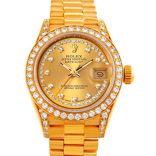 Photo of Rolex President Ladies 18k Yellow Gold Diamond Watch 69158