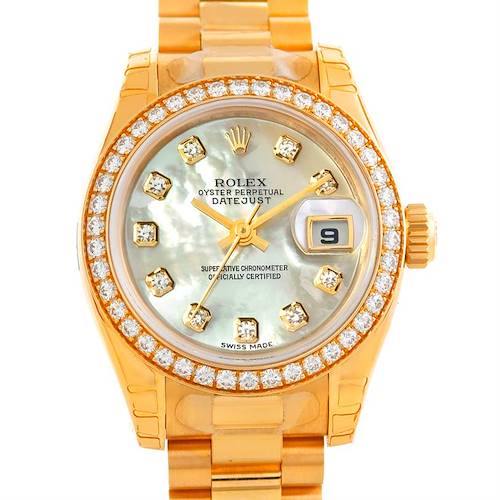 Photo of Rolex President Ladies 18k Yellow Gold Diamond Watch 179138 Unworn