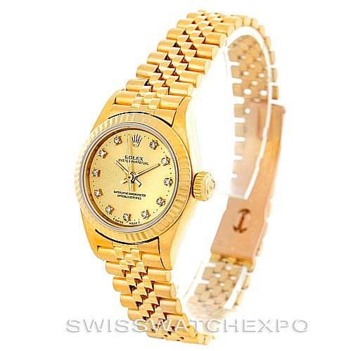 Rolex President Non Date 18K Gold Diamond Dial Watch 67198 SwissWatchExpo
