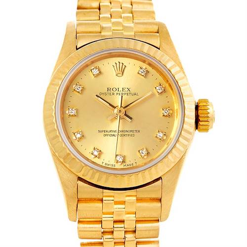 Photo of Rolex President Non Date 18K Gold Diamond Dial Watch 67198