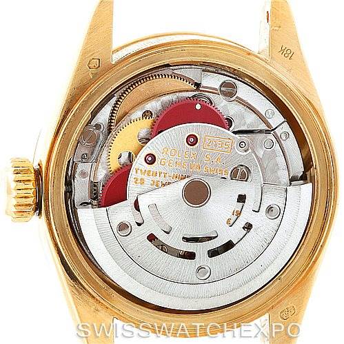 The image shows the internal movement and components of a Rolex President 69178 Women's Yellow Gold Champagne Dial 69178 Women's Yellow Gold Champagne Dial model watch, viewed from the back.