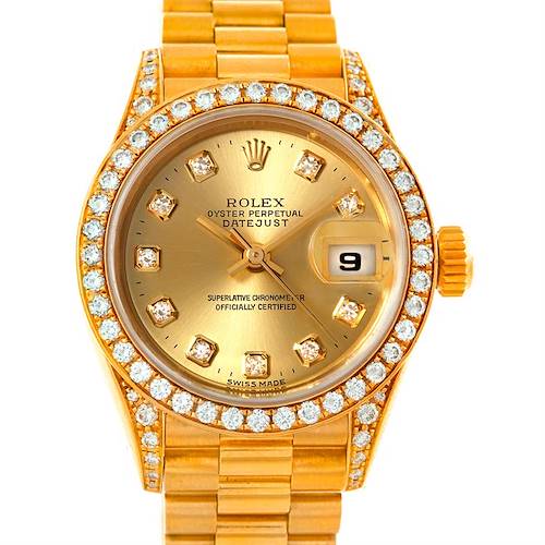 Photo of Rolex President Ladies 18k Yellow Gold Diamond Watch 69158
