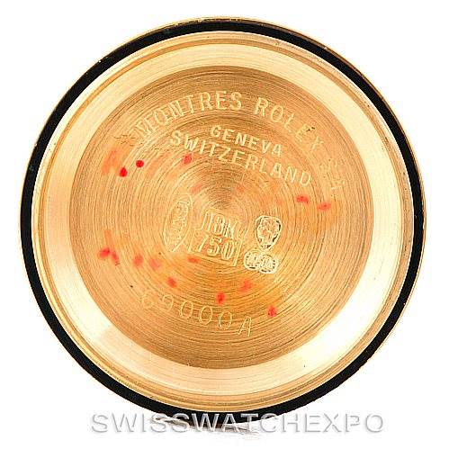 The image shows the inside of the case back of a Rolex President 69138 Women's Yellow Gold Champagne Dial 69138 Women's Yellow Gold Champagne Dial model watch.