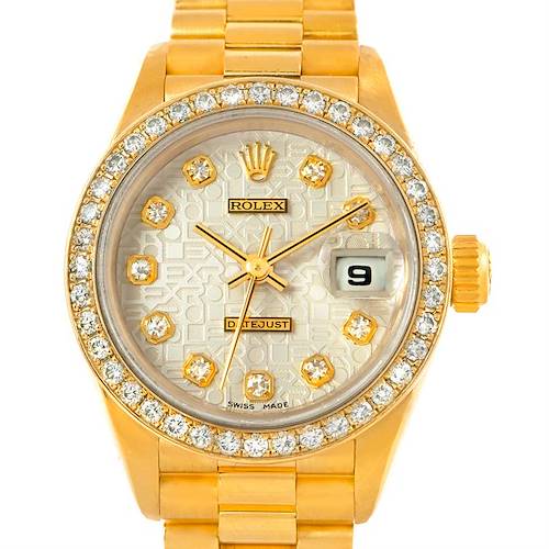 Photo of Rolex President Crown Collection Ladies 18k Yellow Gold Diamond 69138