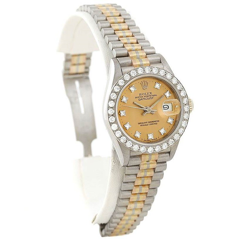 Rolex President Tridor 18k Gold Diamond Ladies Watch 69179B SwissWatchExpo