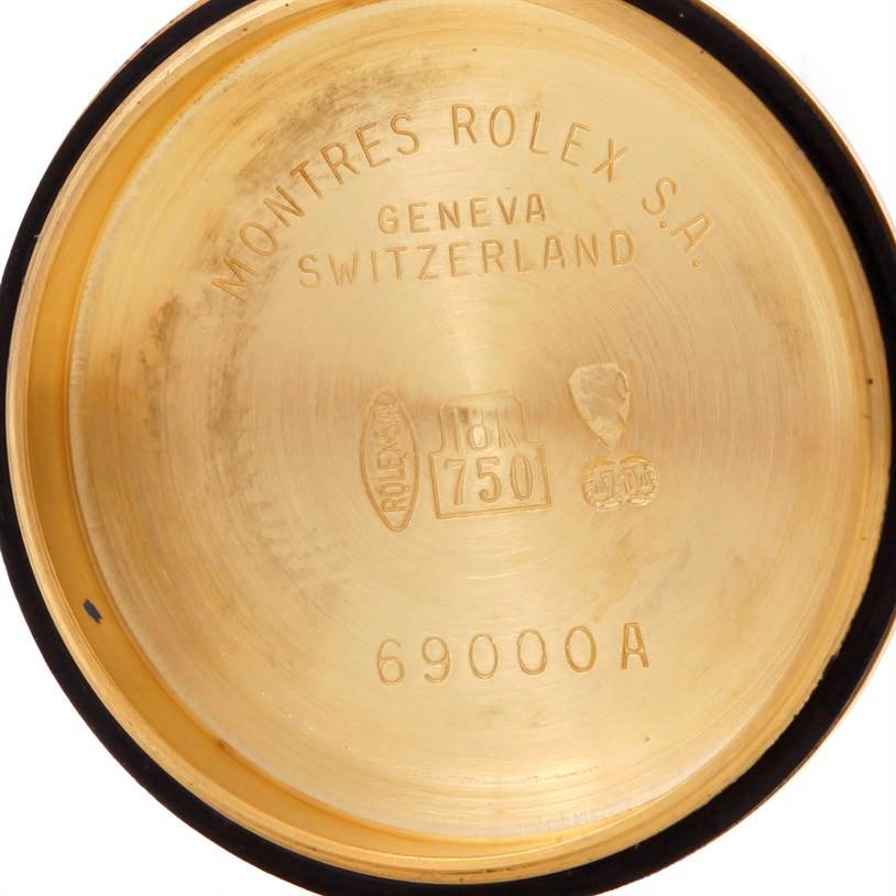 This image shows the interior of the case back of a Rolex President 69178 Women's Yellow Gold Champagne Dial 69178 Women's Yellow Gold Champagne Dial model watch.