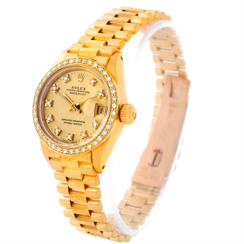 Rolex President Ladies 18k Yellow Gold Diamond Watch 6927 | SwissWatchExpo