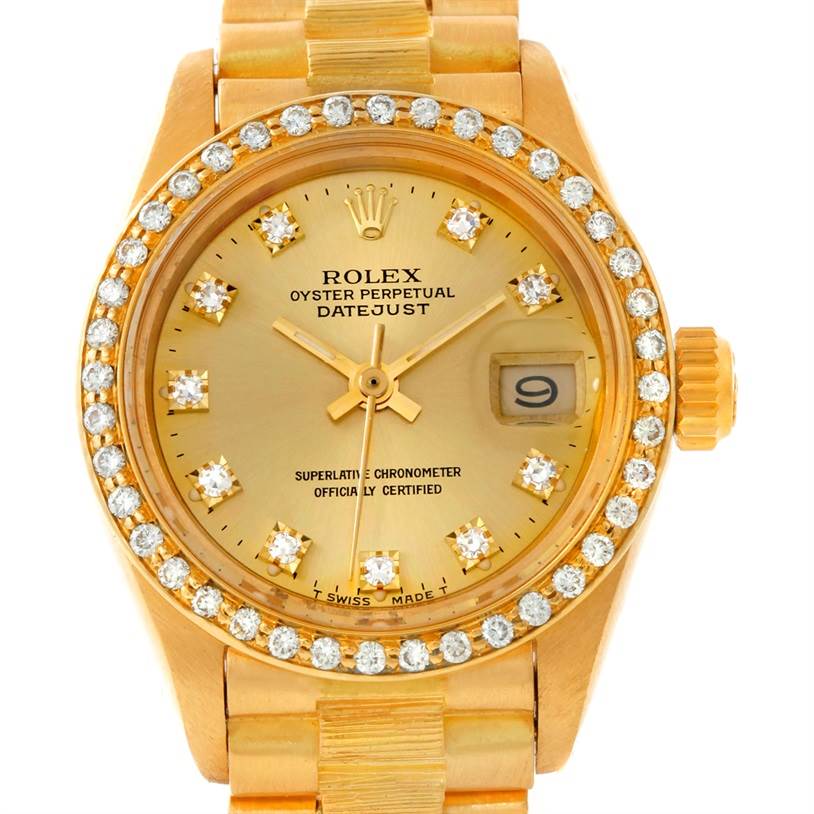 Rolex President Ladies 18k Yellow Gold Diamond Watch 6927 | SwissWatchExpo
