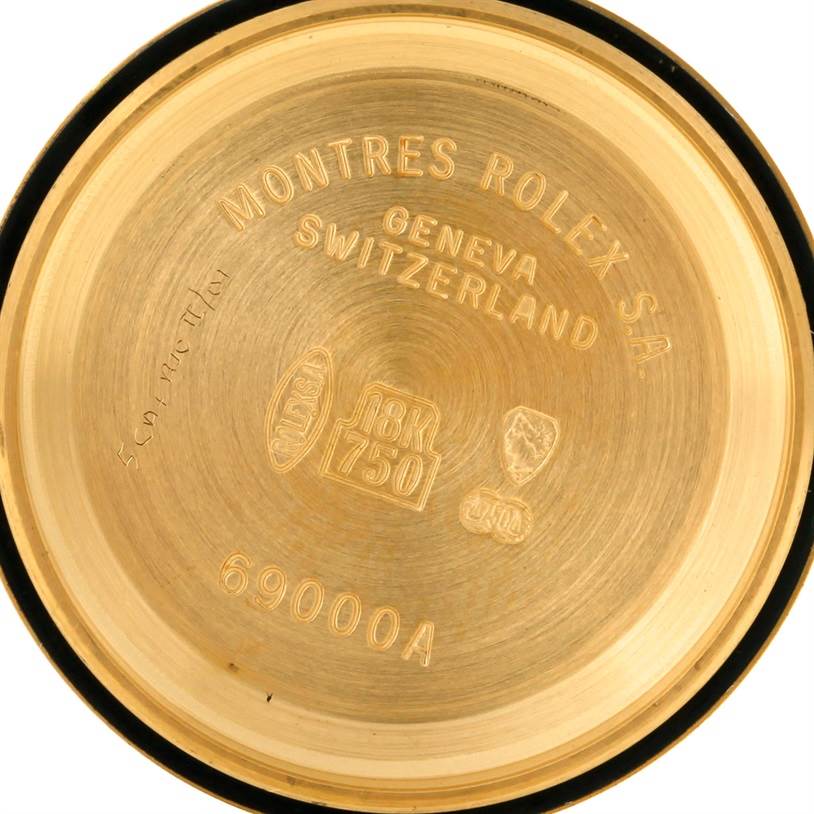 The image shows the interior of the case back of a Rolex President 69178 Women's Yellow Gold Mother of Pearl Dial 69178 Women's Yellow Gold Mother of Pearl Dial model watch.