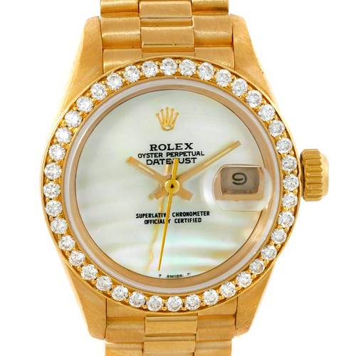 Photo of Rolex President Datejust Ladies 18k Yellow Gold Diamond Watch 69178