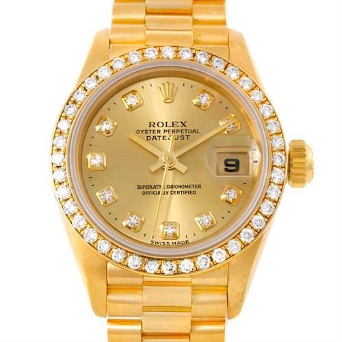 Photo of Rolex President Ladies 18k Yellow Gold Diamond Watch 69178