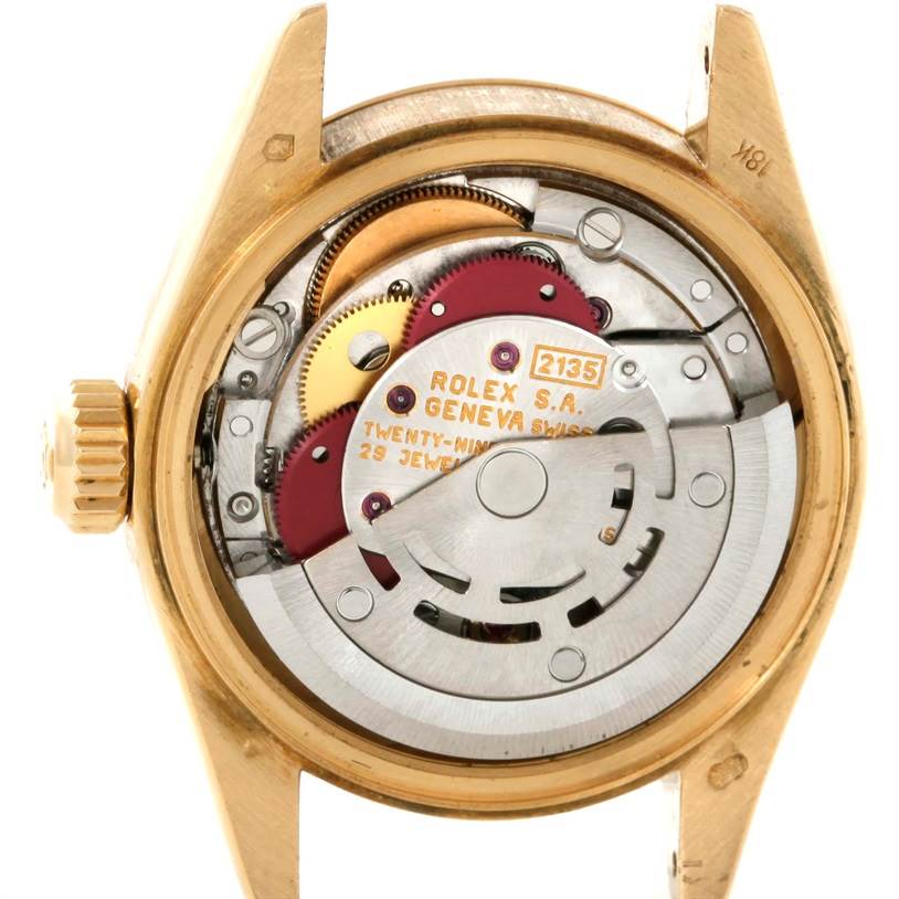 This is the interior mechanism view of a Rolex President 69178 Women
s Yellow Gold Beige Dial 69178 Women
s Yellow Gold Beige Dial model watch, showcasing the movement parts.