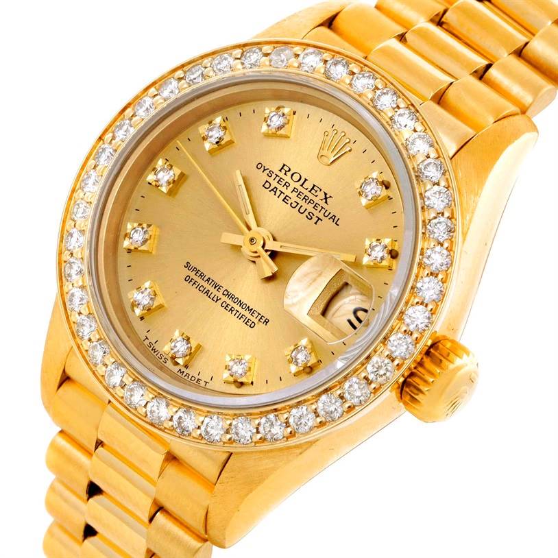 Rolex President Ladies 18k Yellow Gold Diamond Watch 69178 | SwissWatchExpo