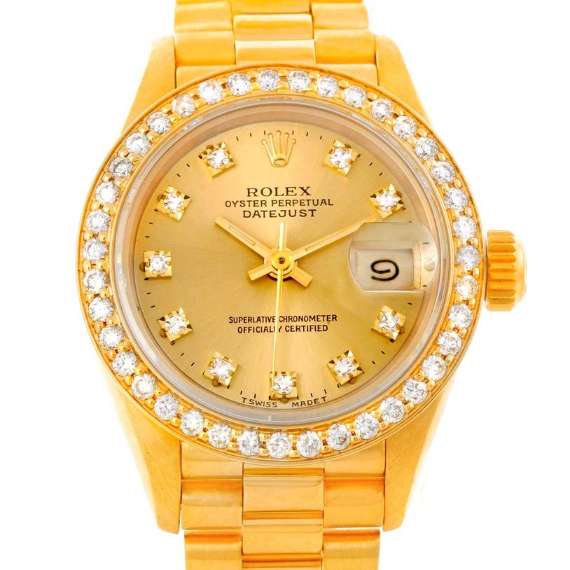 ladies rolex president with diamonds