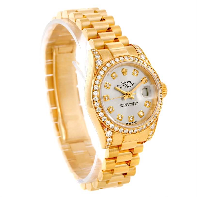 Rolex President Crown Collection 18K Yellow Gold Diamond Watch 179298 ...