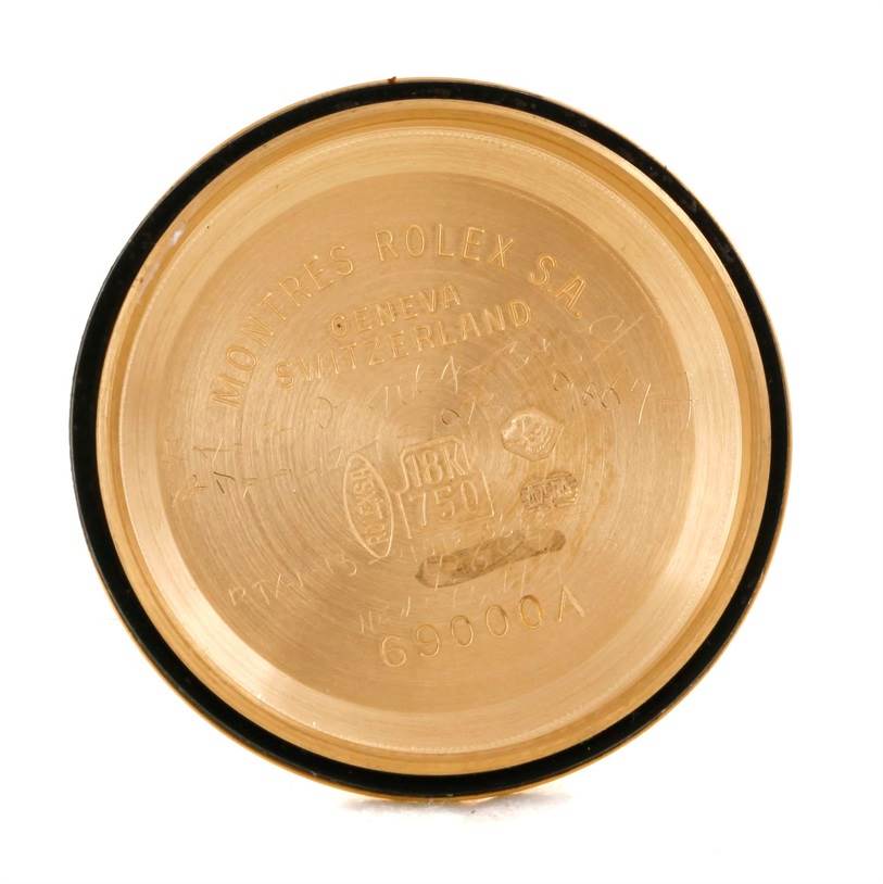 This image shows the inside of the case back for a Rolex President 69178 Women's Yellow Gold Champagne Dial 69178 Women's Yellow Gold Champagne Dial model watch.