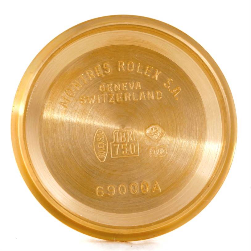 This is the inner back case of a Rolex President 69178 Women's Yellow Gold Silver Dial 69178 Women's Yellow Gold Silver Dial model watch, displaying the brand and model markings.