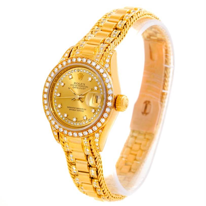 Rolex President Crown Collection 18K Yellow Gold Diamond Watch 69238 ...