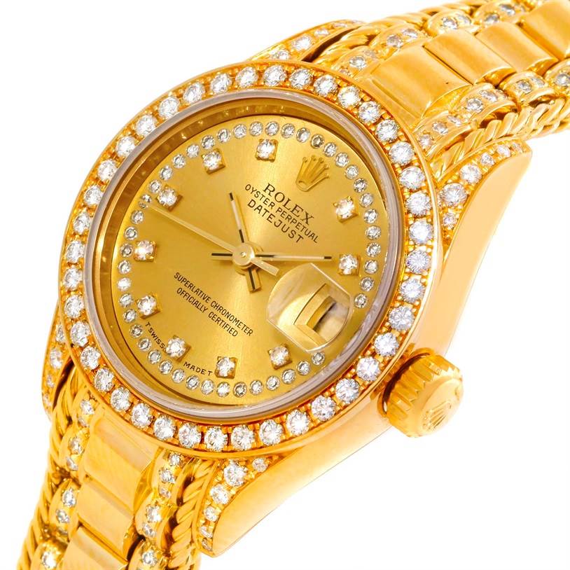 Rolex President Crown Collection 18K Yellow Gold Diamond Watch 69238 ...