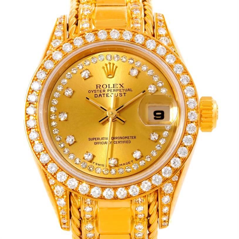 Rolex President Crown Collection 18K Yellow Gold Diamond Watch 69238 ...