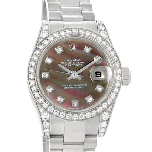 Photo of Rolex President Ladies 18K Gold Mother of Pearl Diamond Watch 179159