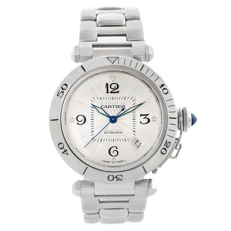 Cartier Pasha Seatimer Stainless Steel Grid Watch W31059H3 | SwissWatchExpo