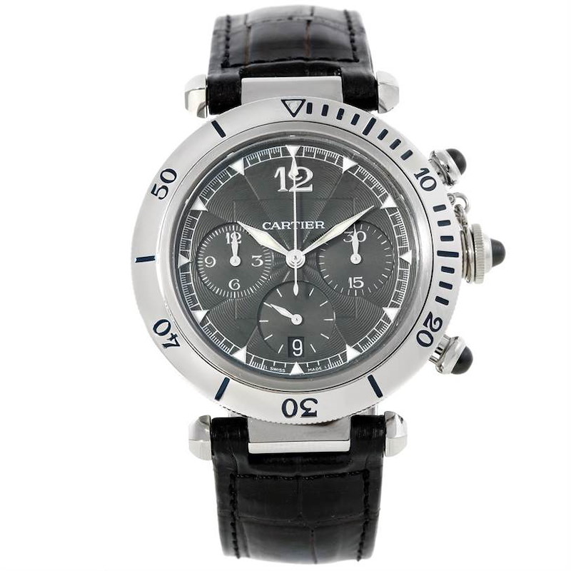 Cartier Pasha Millennium Steel Platinum Gray Dial Watch W3105155 ...