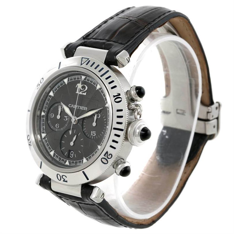 Cartier Pasha Millennium Steel Platinum Gray Dial Watch W3105155 SwissWatchExpo