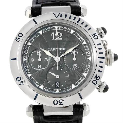 Photo of Cartier Pasha Millennium Steel Platinum Gray Dial Watch W3105155