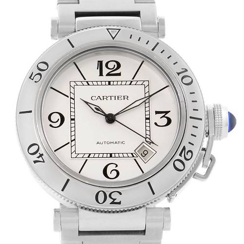 Photo of Cartier Pasha Seatimer Stainless Steel Silver Dial Watch W31080M7