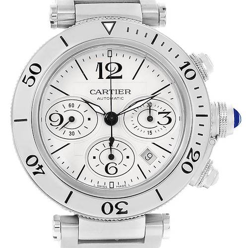 Photo of Cartier Pasha Seatimer Chrono Stainless Steel Mens Watch W31089M7